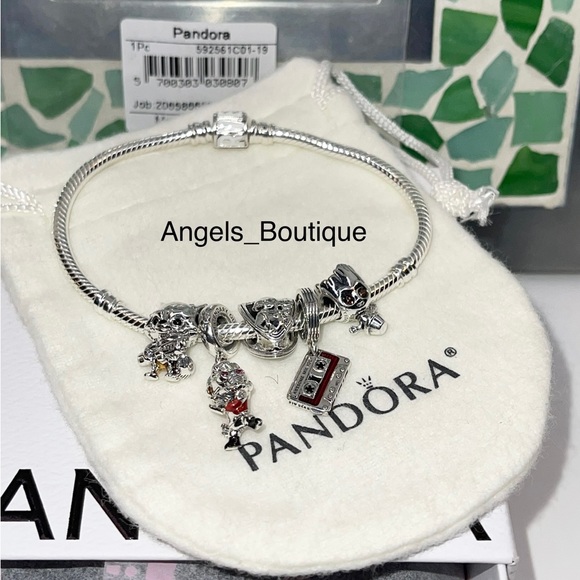 New Pandora Moments Marvel Logo Clasp Snake Chain Bracelet & Charms - Picture 6 of 8
